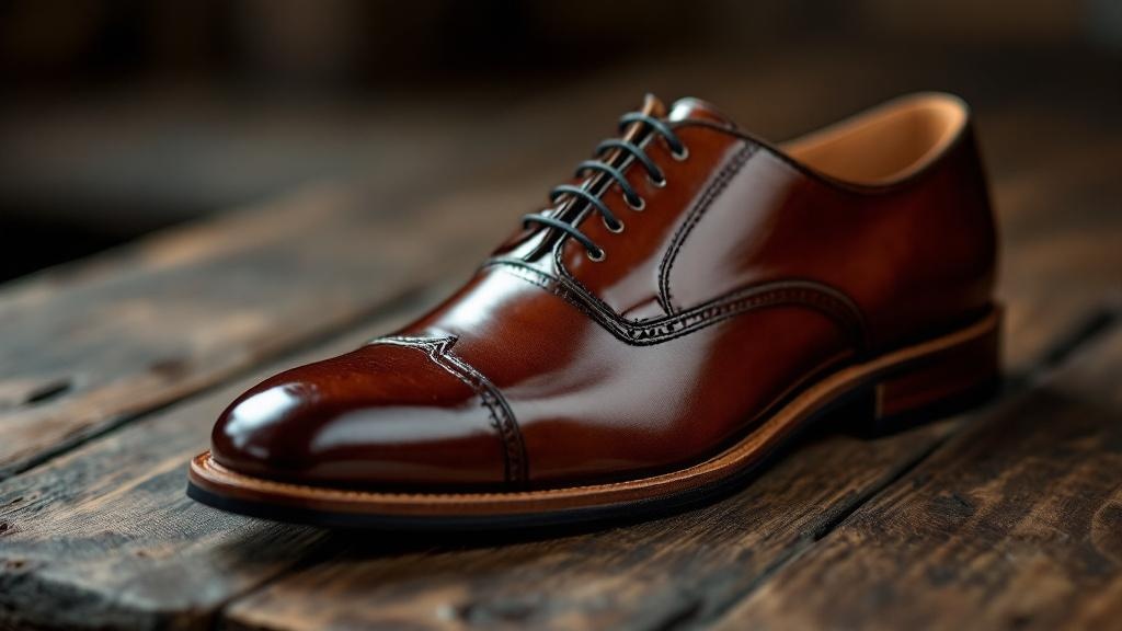 Restored leather Oxford after restoration